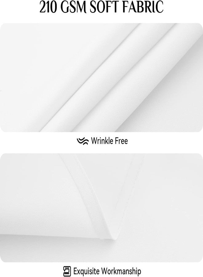 Softalker Round Tablecloth, Waterproof & Stain Resistant Table Cloth Wrinkle Free Fabric Washable Polyester Table Cover for Spring/Party/Outdoor(60R)-White - Image 4